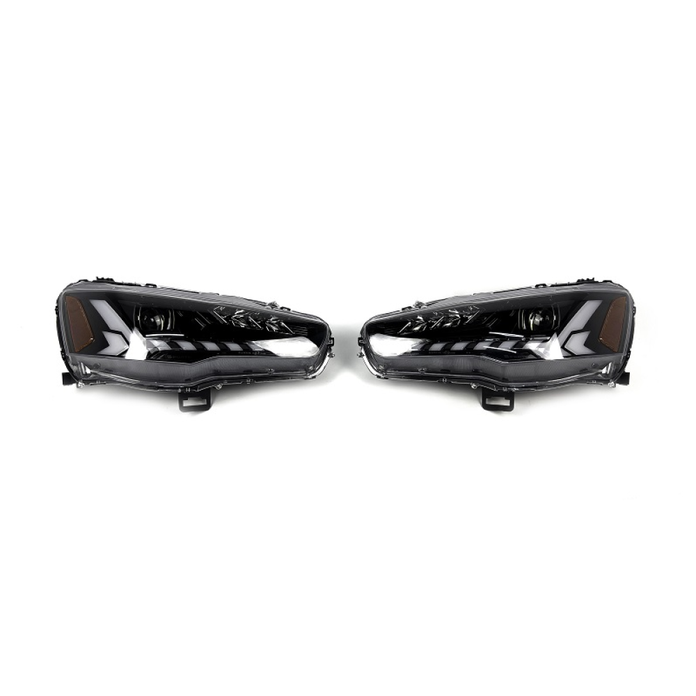 Передние led фары Mitsubishi Lancer X Корпус (черный глянец)