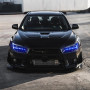 Передние led фары Mitsubishi Lancer X Корпус (черный глянец)