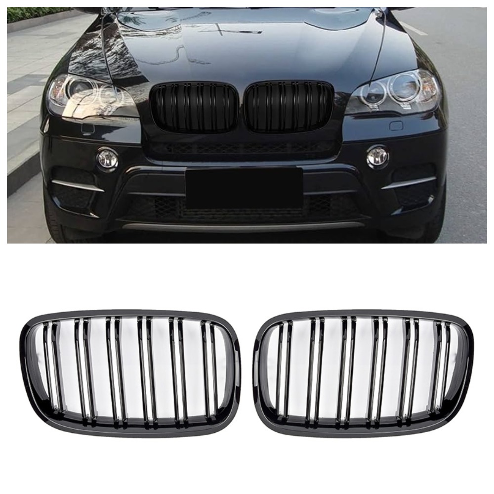 Решетки радиатора (ноздри) BMW X5 E70/X6 E71 (2007-2013) в стиле М (Gloss Black)