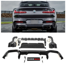 Дифузор заднього бампера BMW X4 G02 LCI MP Style Black