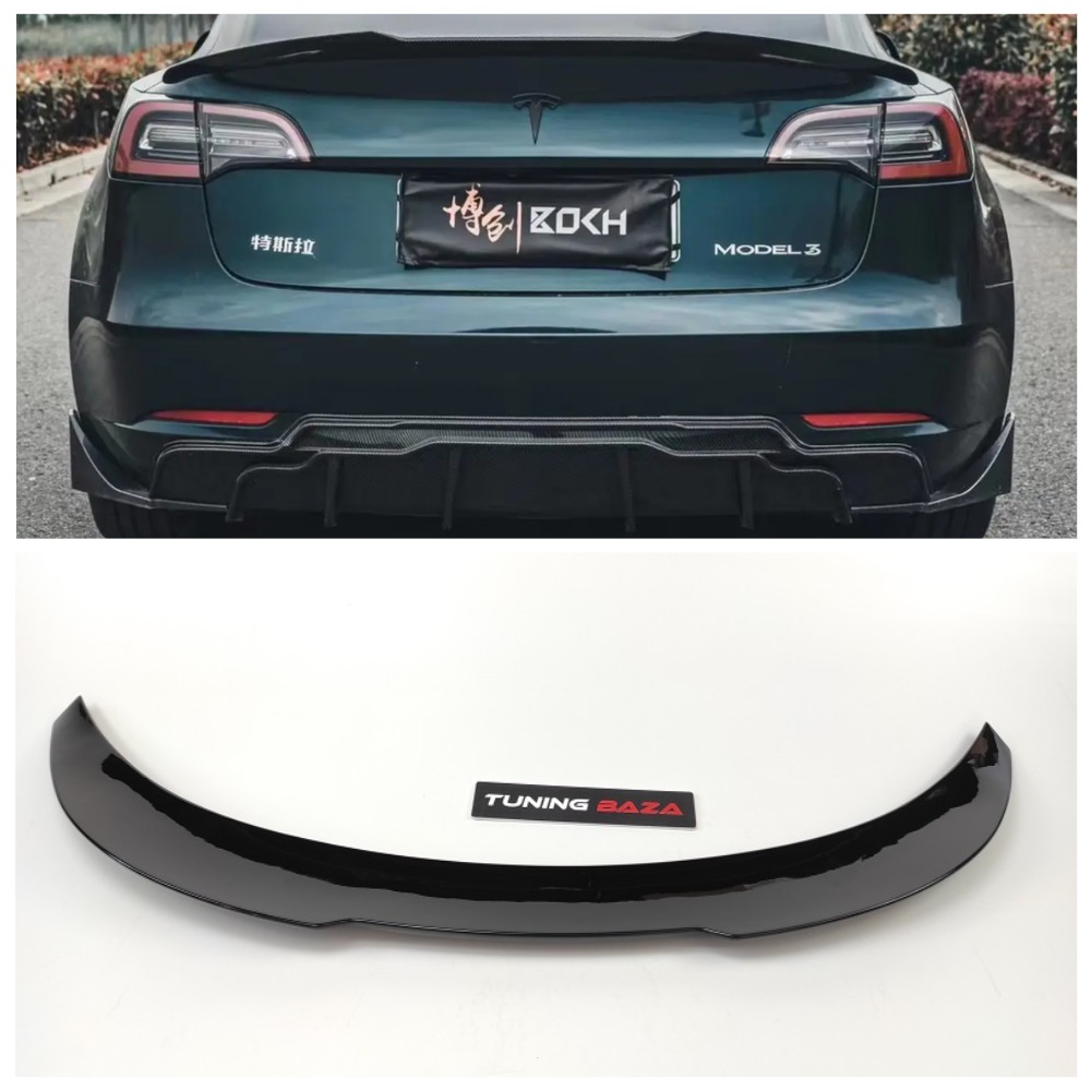 Спойлер задньої кришки багажника Tesla Model 3 2017 чорний глянець