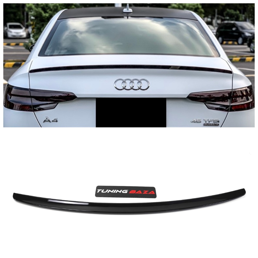 Спойлер Audi A4 B9 (2015-2025) в cтиле S-line (черный глянец)
