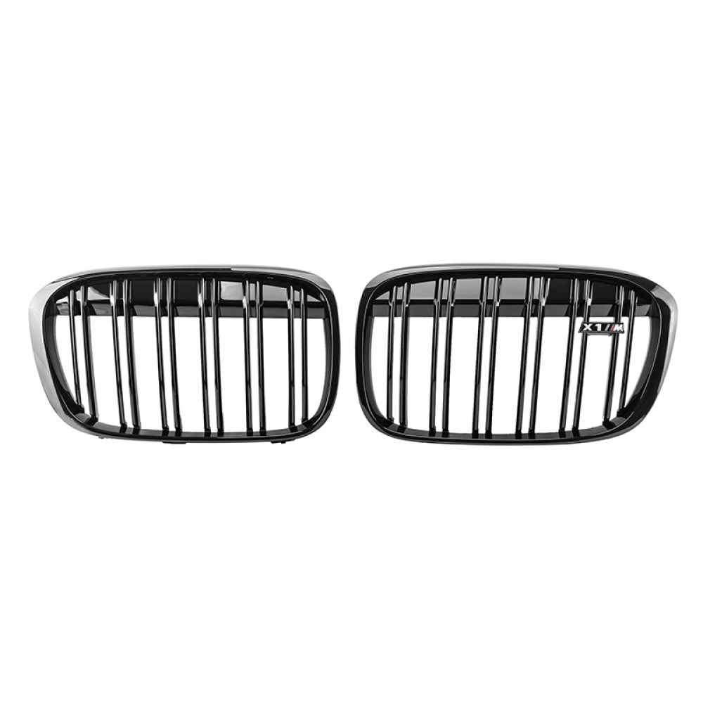 Решітки радіатора (ніздрі) BMW X1 F48 M Style Gloss Black