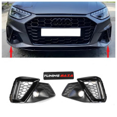 Бокові решітки в бампер S-line Audi A4 B9 (2019-2024) в стилі S4