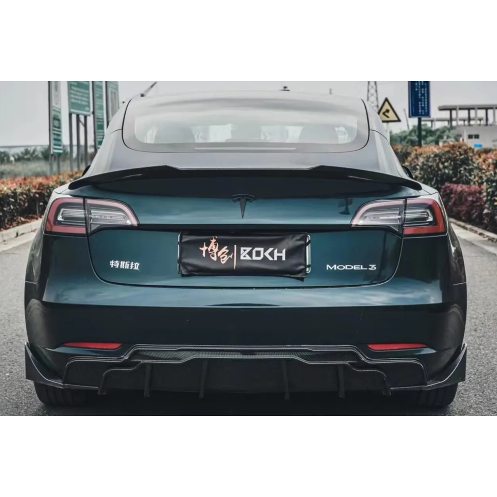 Спойлер крышки багажника Tesla Model 3 (2017-...) черный глянец