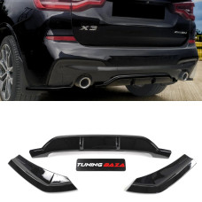 Накладка (диффузор) на задний бампер BMW X3 G01 (2017-2021)