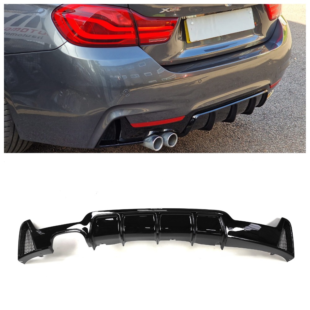 Диффузор (накладка) Заднего M-Paket бампера BMW F32/F33/F36 М-Performance вырез для двойной насадки на одну сторону