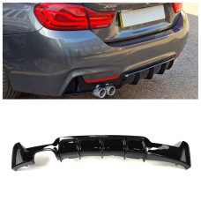 Диффузор (накладка) Заднего M-Paket бампера BMW F32/F33/F36 М-Performance вырез для двойной насадки на одну сторону