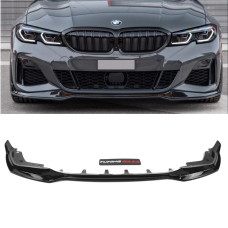 Диффузор переднего бампера BMW 3 G20 M-Performance V2 (Черный глянец)