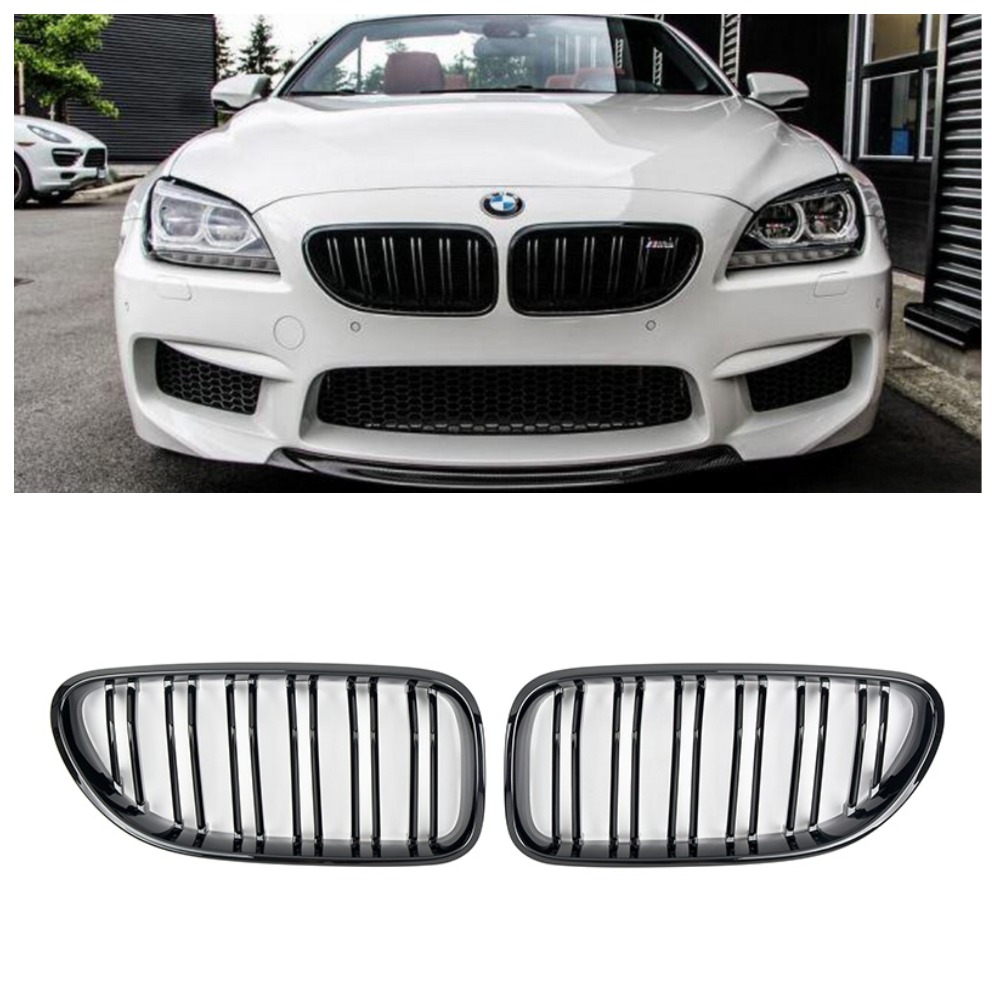 Решетка радиатора (ноздри) BMW 6-Series F06/F12/F13 (2011-2018) в стиле M6 (Gloss Black)
