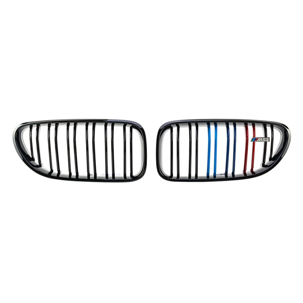 Решетка радиатора (ноздри) BMW 6-Series F06/F12/F13 (2011-2018) в стиле M6 (Tri-Color)