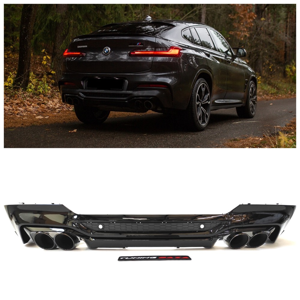 Диффузор заднего бампера BMW X4 G02 F98 Style Black
