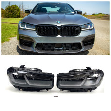 Фары LCI для BMW 5-Series G30 (2016-2020) в стиле Shadow Line